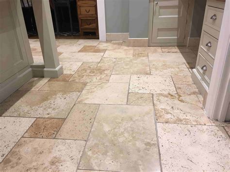 Cracked Travertine Kitchen Floor Fully Repaired and Restored in Redhill ...