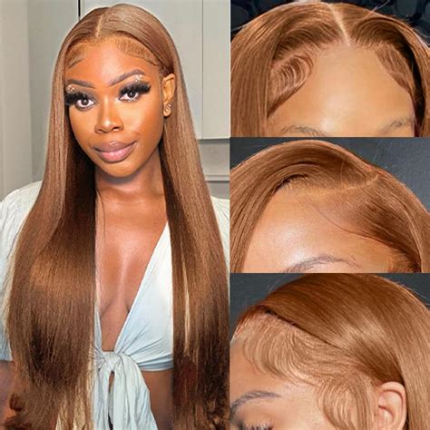Amazon.com : Chocolate Brown Lace Front Wigs Human Hair 30Inch Pre ...