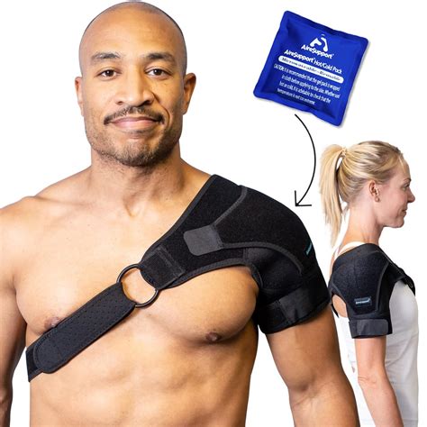 AireSupport Adjustable Shoulder Compression Sleeve with Ice/Heat Pack ...