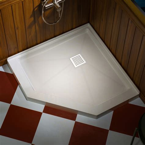 ᐅ【WOODBRIDGE 38 in. x 38 in. Solid Surface Neo-Angle Shower Base Pan in ...