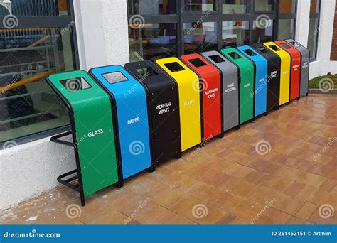 Colorful Garbage Bins for Recycling, Garbage Separation. Containers for ...