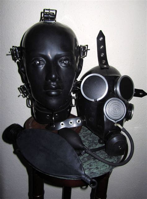 Fetish Heavy Rubber System 3-in-1 BONDAGE HELMET Gas Mask Rebreather ...