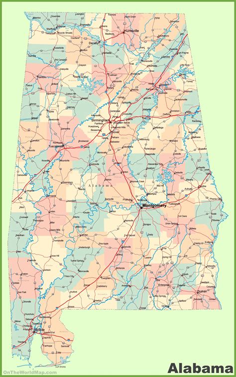 Printable Alabama Map