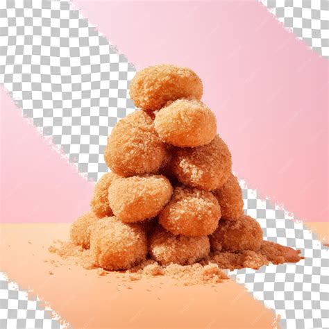 Premium PSD | Isolated pile of nuts with breadcrumb coating transparent ...