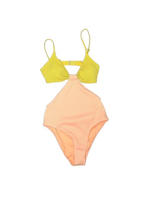 Billabong Stripes Multi Color Yellow One Piece Swimsuit Size L - 57% ...