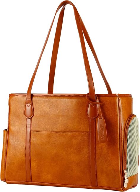 Amazon.com : Monanller Stylish Dog Purse Carrier, Leather Pet Carrier ...