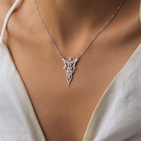 Arwen Evenstar Necklace Silver Elf Lord of the Rings - Etsy UK