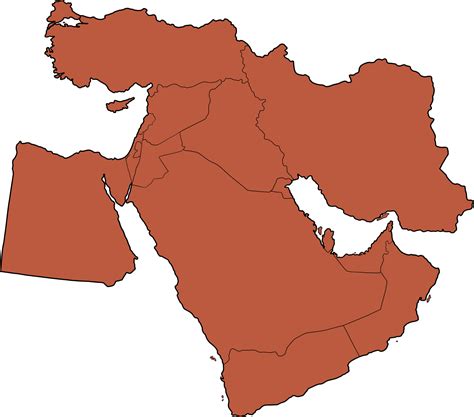 Middle East Map Blank Png