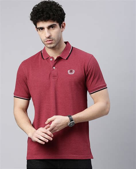 Buy Men's Maroon Polo T-shirt Online at Bewakoof