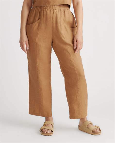 100% European Linen Tapered Ankle Pant
