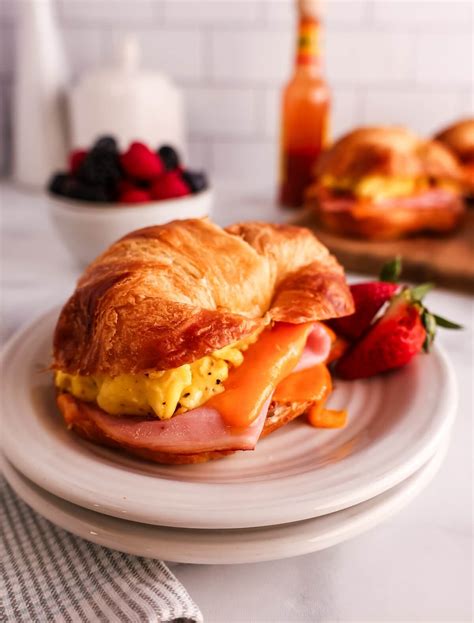 Ham And Cheese Croissant Breakfast Sandwich Saturday Begs For A Ham