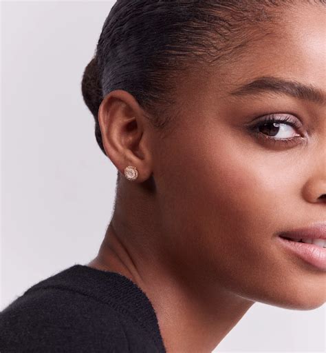 Small Rose Dior Couture Earrings Pink Gold and Diamonds | DIOR