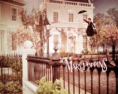 Download Mary Poppins floating gracefully with her magical umbrella ...