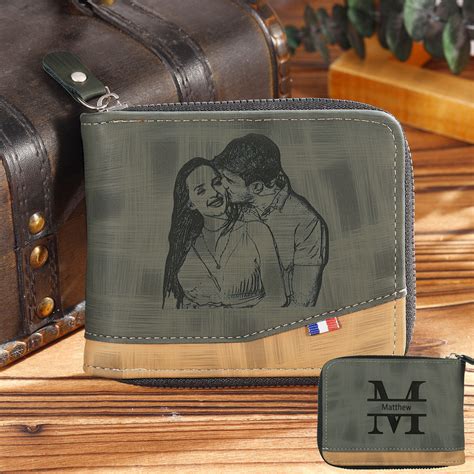 Personalized Coin Purse for Men Zipper Wallet with Name Customized ...