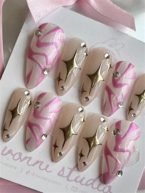 Handmade K-pop Demon Hunters Rumi “golden” Press on Nails, Simple ...