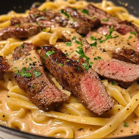 Irresistible 25-Minute Creamy Cajun Butter Tender Steak Pasta Skillet ...