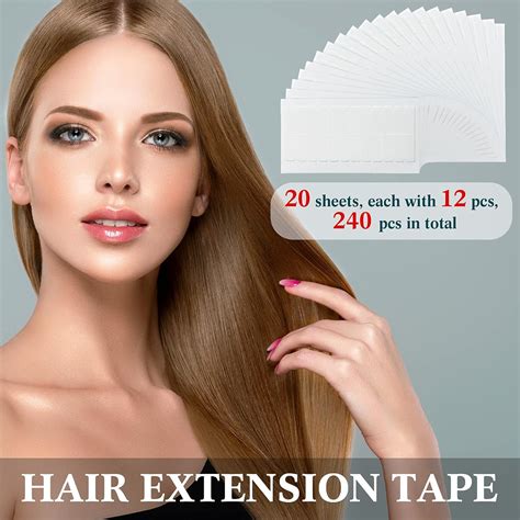 240 Pieces Hair Extension Tape Tabs Double Sided Replacement Tape in ...