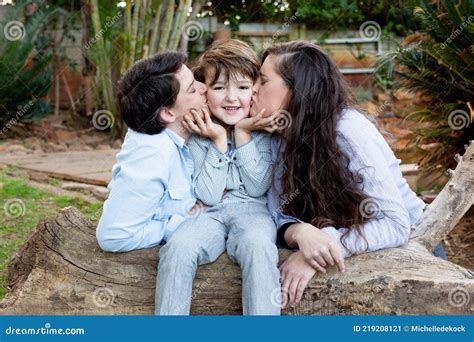 Lesbian Mothers with a Young Boy Stock Image - Image of face, beautiful ...