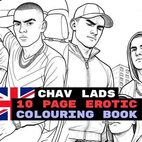 Chav Lads, Erotic Colouring Book 18+ Mature Content: 10 Page Queer Art Collection Sexy Gay Nude ...
