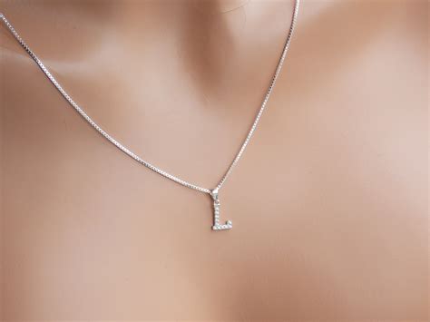 Initial L Necklace Letter L Letter L Necklace Monogram L | Etsy