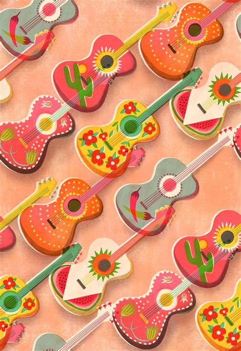 mexican mariachi guitars wallpaper - Free shipping | Happywall
