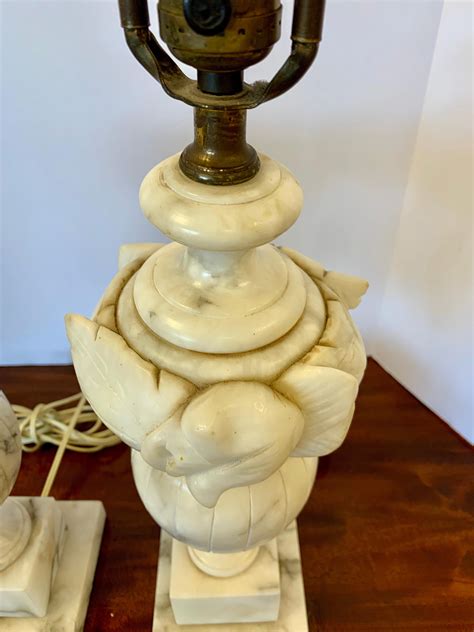 Pair of Heavy Vintage Alabaster Lamps at 1stDibs | vintage alabaster ...