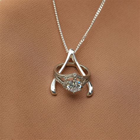 Wishbone Ring Holder Necklace Thick Chain Option Ring Holder - Etsy