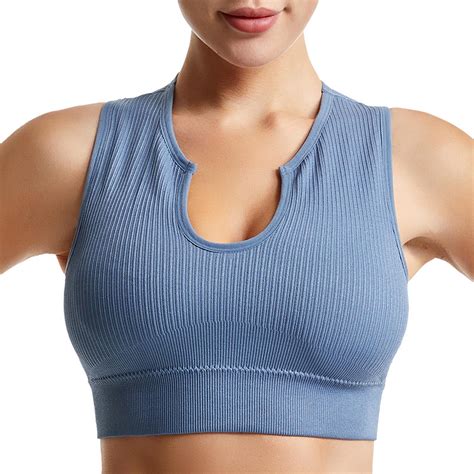Diufon Women's Athletic Running Sports Bra Seamless Wide Strap Bras ...