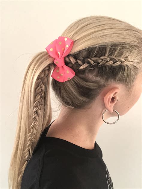 Side braid into ponytail | Side braid ponytail, Braided ponytail ...