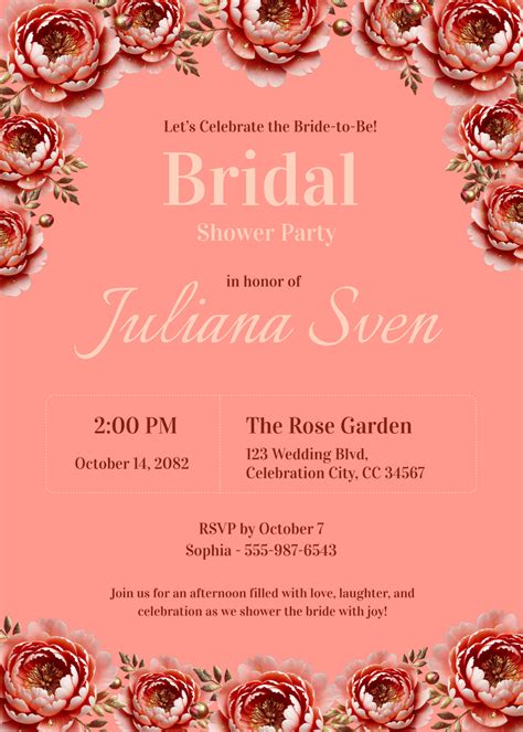 Free Bridal Shower Templates to Edit Online