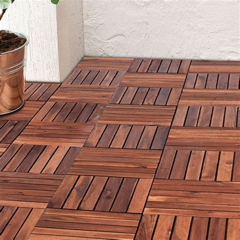 Acacia Wood Vertical Decking Tiles - Daniel James Products