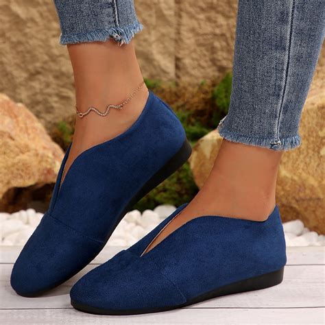 Women's Casual Slip-On Flats Pointed Toe Ballet Shoes Breathable ...