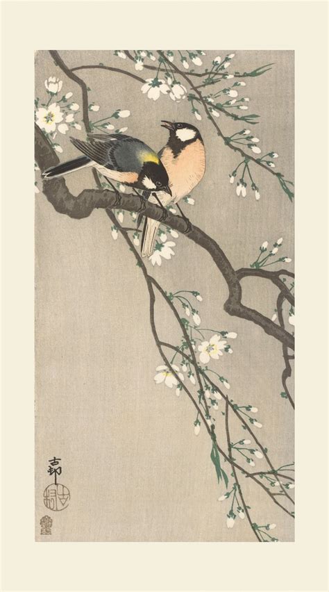 Great Tit Japanese Vintage Art Free Stock Photo - Public Domain Pictures