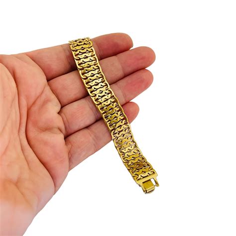 Vintage MONET gold chain designer runway bracelet For Sale at 1stDibs ...