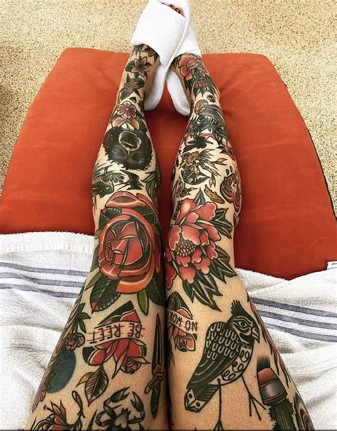 Pin by Emily Smith on tattoos | Traditional tattoo leg sleeve, Full leg ...