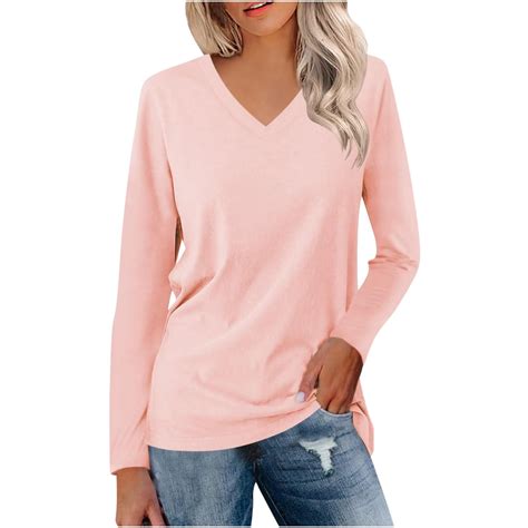 Fall Saving QUINDOS Long Sleeve Women Shirts Plus Size Womens Tops V ...