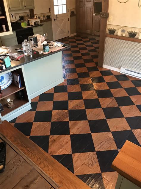 Hand Painted Checkered Floor