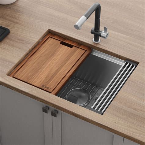 Ruvati 24-inch Workstation Rounded Corners Undermount Ledge Kitchen ...