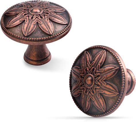 Xlroaafs 10 Pack Vintage Copper Cabinet Hardware Knobs,1.4" Round ...