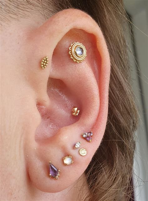 New conch and stacked third lobe. I feel like this ear is complete now ...