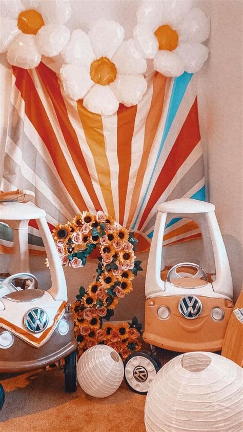 Herbie diy balloon garland kit groovy one birthday theme five is a vibe ...