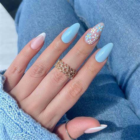 20 Latest Blue Almond Nails Ideas To Try In 2024!