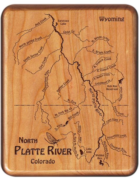 North PLATTE River Map Fly Box. Personalized Custom Laser | Etsy