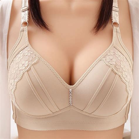 Amidoa Plus Size Bras for Older Women Over 10 Large Bust Wireless Comfy ...