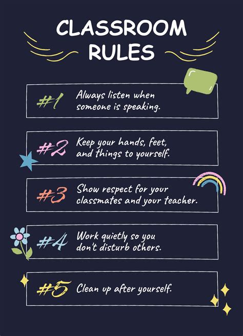 School Rules Poster Templates