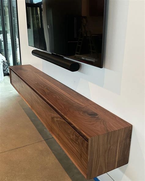 Walnut Floating Media Console - Etsy | Floating media console, Walnut ...