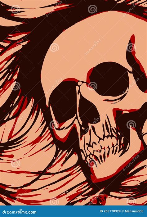 Skull with Skulls and Bones Background Stock Illustration ...