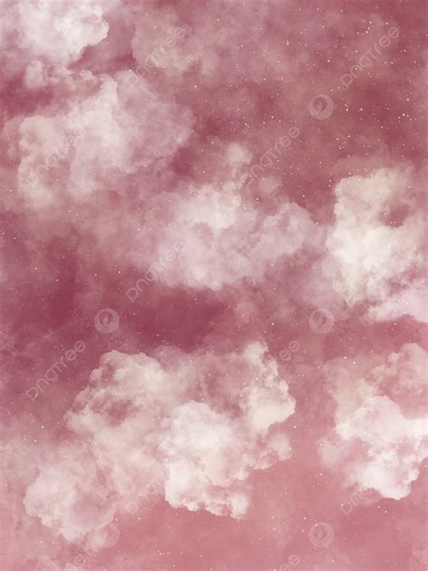 Original Hand Drawn Pink Red Sky White Clouds Wedding Invitation ...