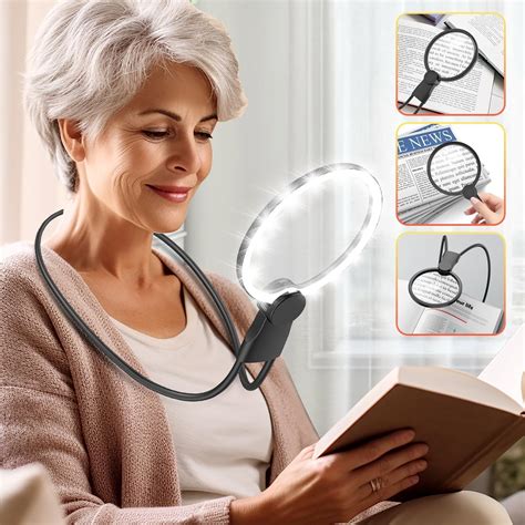 Amazon.com: Hands Free Magnifying Glass with Gooseneck Tube - 5X HD 5 ...
