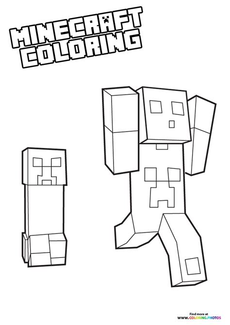 Minecraft - Steve being chased - Coloring Pages for kids